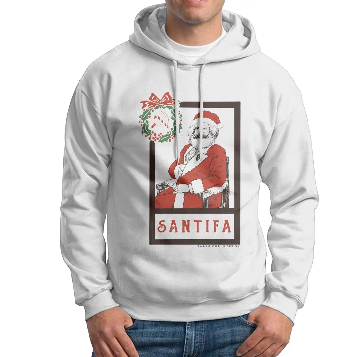 

Мужские Рождественские толстовки Santifa, Летние Стильные хлопковые толстовки с капюшоном, повседневные топы с капюшоном