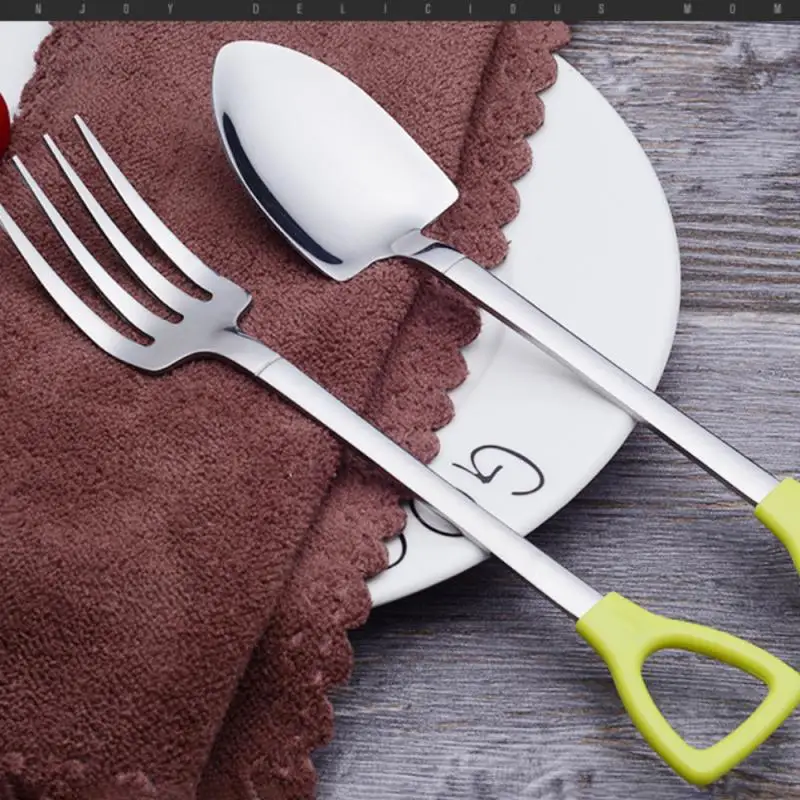 

Coffee Spoon Stainless Steel Retro Iron Shovel Ice Cream Spoon Long Handle Creative Tea-spoon Tableware For Home Kitchen Office