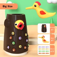 hot sale family toy magnetic woodpecker catch worm feeding game small birds children educate fishing toys set kids gift kit