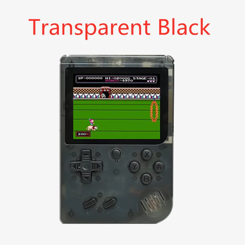 Transparent Black Coolbaby Ретро портативная мини портативная игровая консоль 8-Bit 3,0 дюймов цветной ЖК-дисплей Детский Цветной игровой плеер встроенный 168 для мальчиков видеоигры - Цвет: Transparent Black