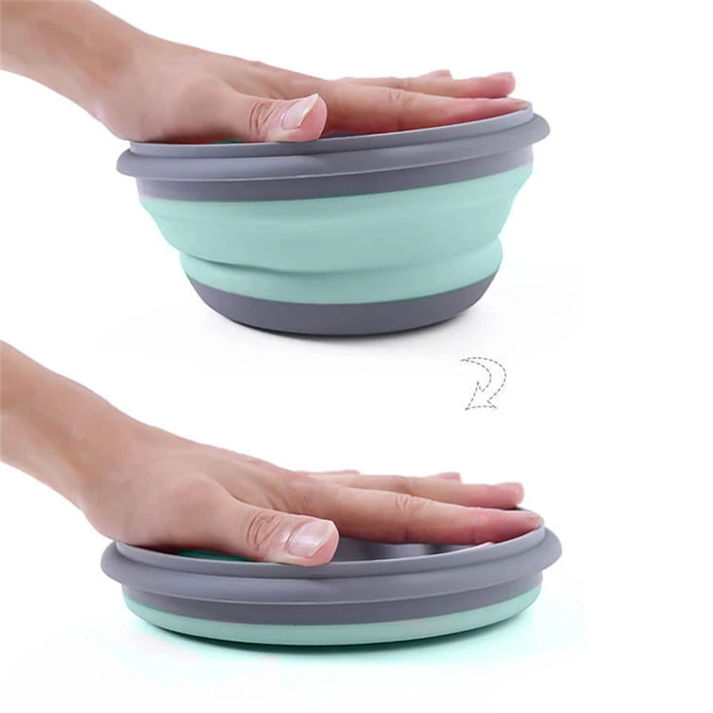 

3Pcs/Set Folding Bowls Quality Silicone Salad Dish Coverd Lunch Boxes Creative Multifunction Portable Heat Resistant Dinnerware