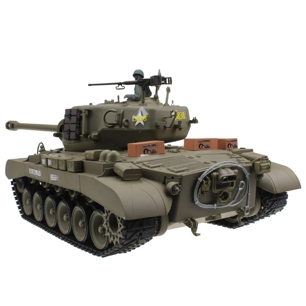 2 4G 1/16 US Snow Leopard Pershing M26 Радиоуправляемый бак для стрельбы курения эффект звучания