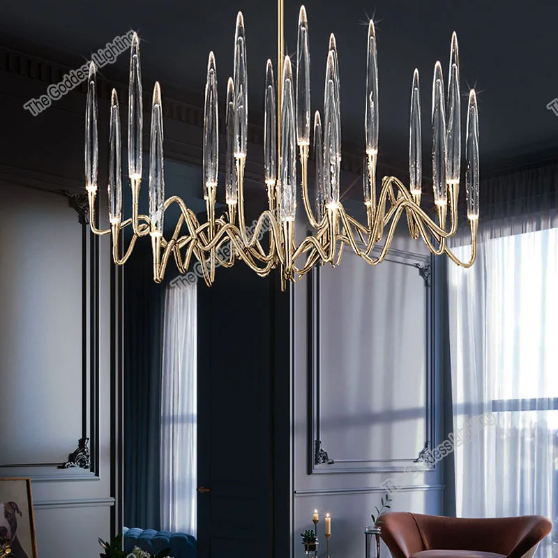 Techo de cristal arañas LED de lujo moderno de lujo vela colgando luces para decoración del hogar, cocina comedor cubierta de la lámpara de iluminación
