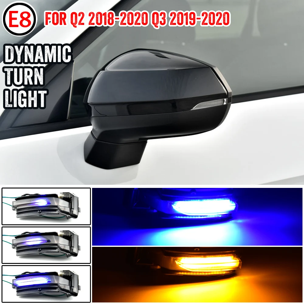 

LED Dynamic Flowing Turn Signal Light Side Rearview Mirror Indicator Blinker Light For AUDI Q2 2018 2019 2020 Q3 2019 2020