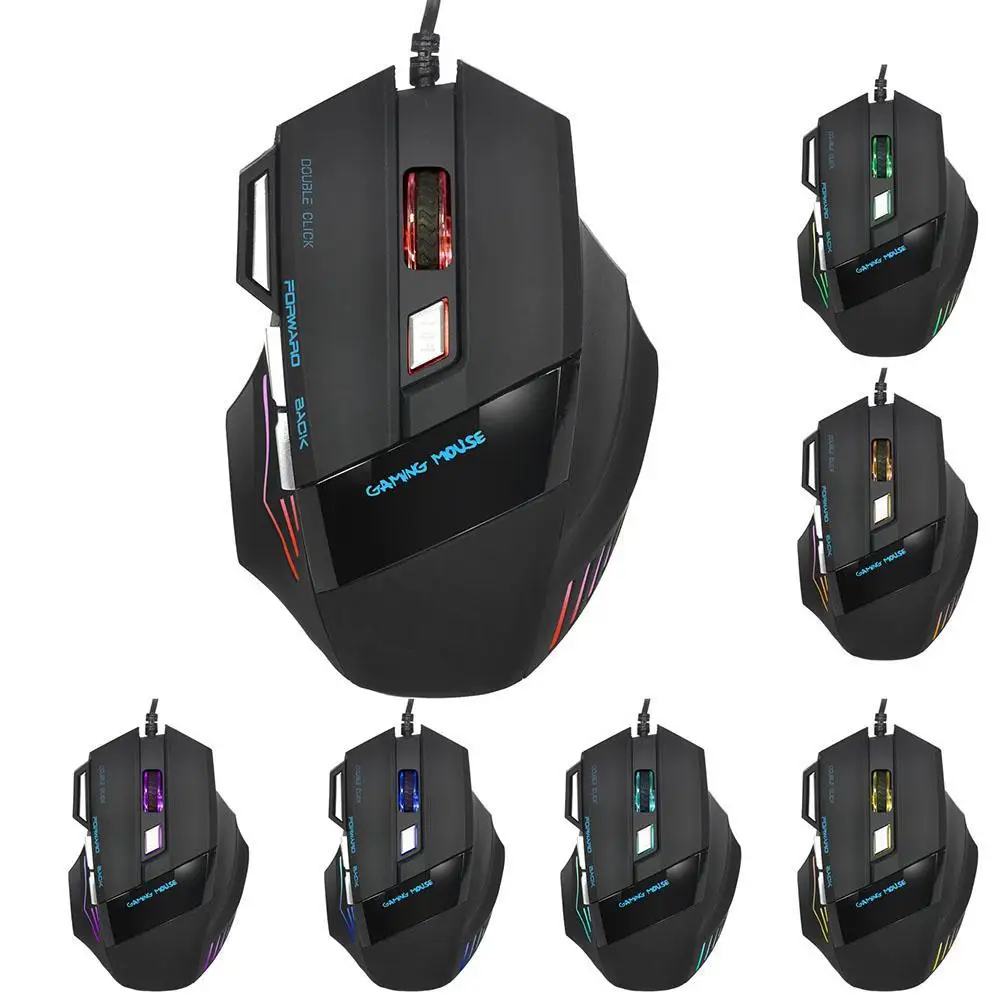 

USB Wired Gaming Mouse 7 Buttons 5500DPI Adjustable LED Backlit Professional Gamer Mice Ergonomic Computer Mouse For PC Laptop