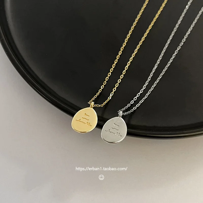 

Английские буквы ожерелье с круглой подвеской 925 пробы Серебряное ожерелье женский 2021 новые ins простой нишу ключицы цепи ожерелье