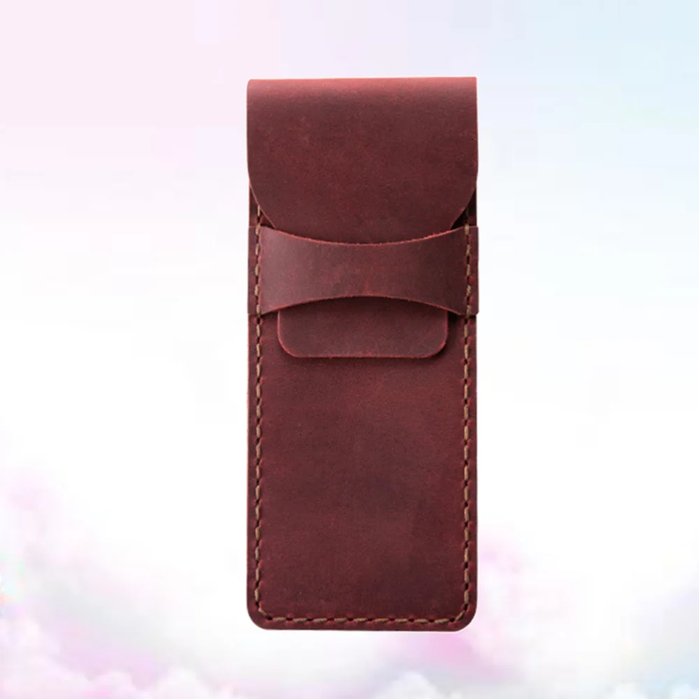 

Retro Leather Pen Pouch Holder Pencil Protective Sleeve Bag Pen Case Pen Storage Bag for Home Office School (Coffee)