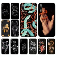 hand snake flower painting phone case for oppo a9 a7 a3s a1k f5 reno 2 z realme 6 5 pro c3 vivo y91c y51 y31 y19 y17 y11 v17