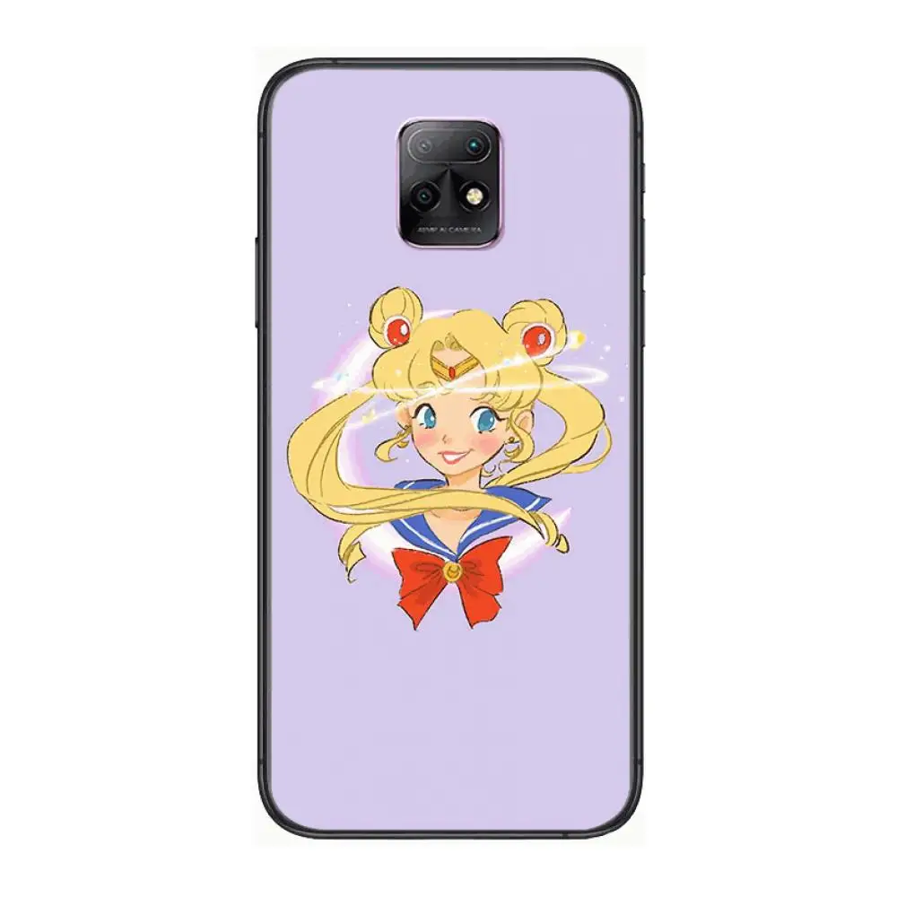 

Japanese Anime Sailor Moon Phone Case For XiaoMi Redmi 10X 9 8 7 6 5 A Pro S2 K20 T 5G Y1 Anime Black Cover Silicone Back Pret