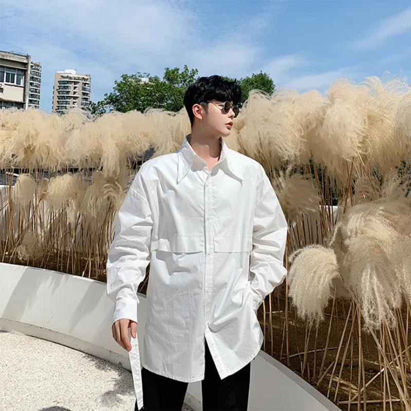 Рубашка с лентой и длинными рукавами для мужчин женщин Повседневная блуза