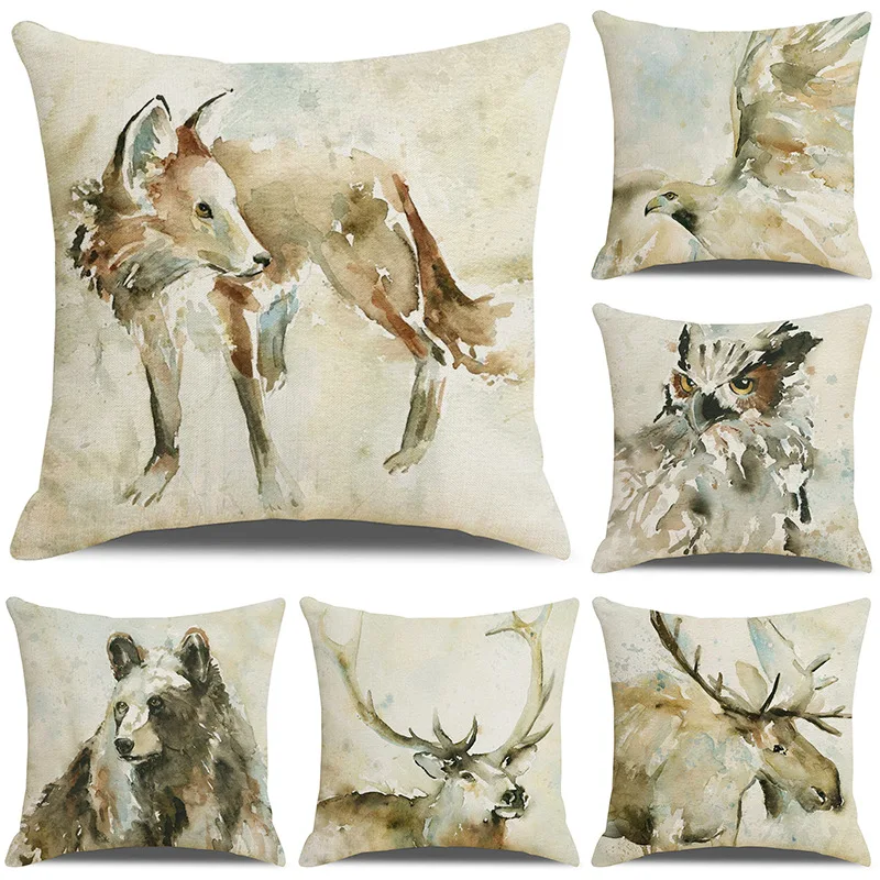 Милый розовый цветочный чехол с рисунком лисы медведя совы оленя украшение для