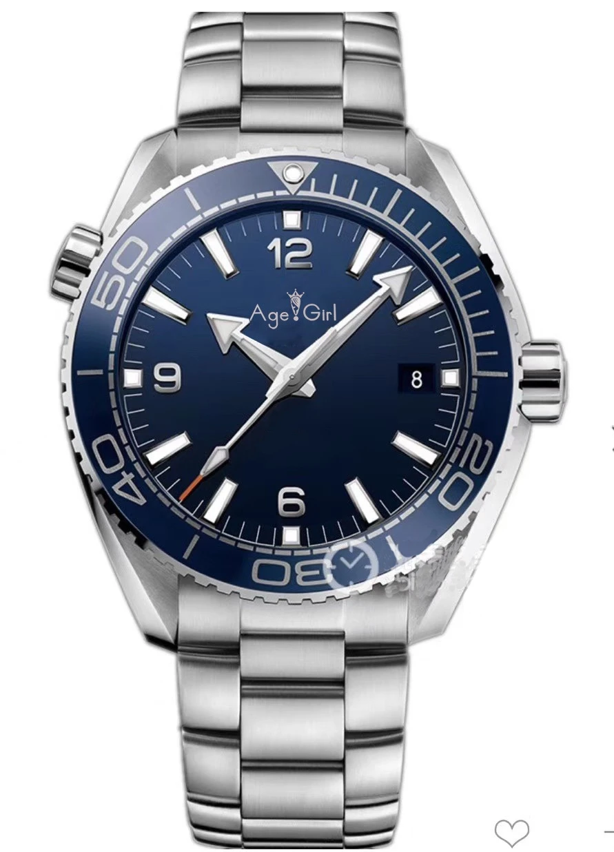 

Luxury New Men Automatic Mechanical Blue Leather Professional Stainless Steel James Bond 007 Sapphire Watch Ceramic Bezel