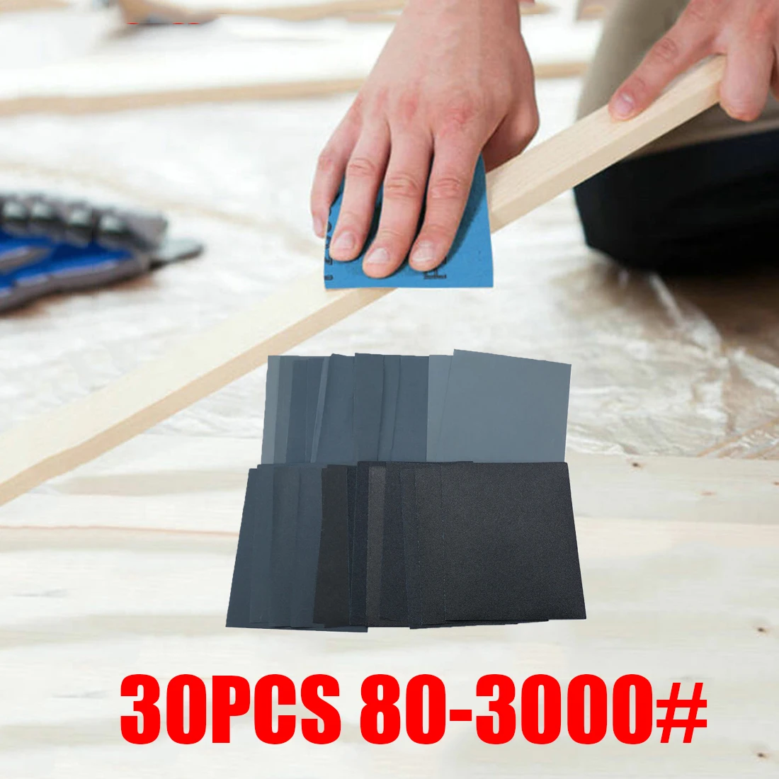 30 шт. карбид кремния наждачная бумага влажные сухие абразивные частицы доска 80 3000