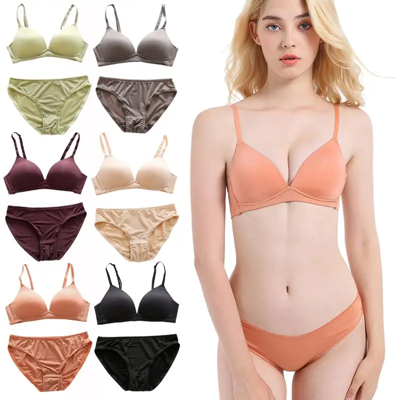 Нижнее белье Женский комплект бюстгальтер сексуальный удобный гладкий без