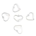 5 шт.лот, латунные зажимы для подвески в форме сердца, зажимы для подвески, застежки, ювелирные изделия, аксессуары, коннектор 22x26 мм; отверстие: 1,2 мм