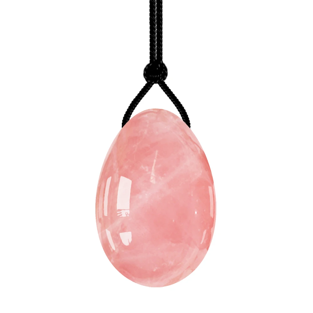 Натуральный розовый кварц Yoni яйцо в 3 размерах Упражнения Кегеля Джейд Вагина