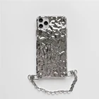 Модный серебристый металлический чехол для iPhone 13 12 11 Pro XS Max XR X 7 8 Plus