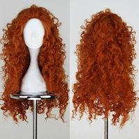 high quality brave merida cosplay wig long curly role play wig heat resistant synthetic hair costume wigs wig cap