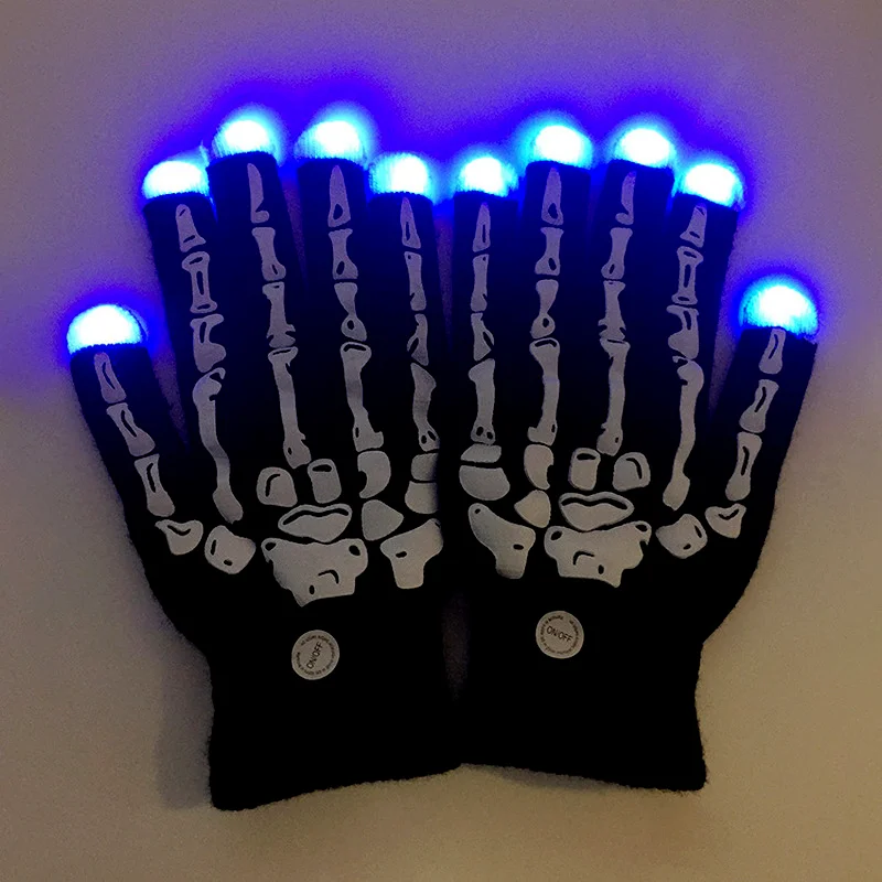 

1pcs of Colorful LED GlovesLight Finger Lighting Flashing Gloves Unisex Skeleton Glove Christmas Decor
