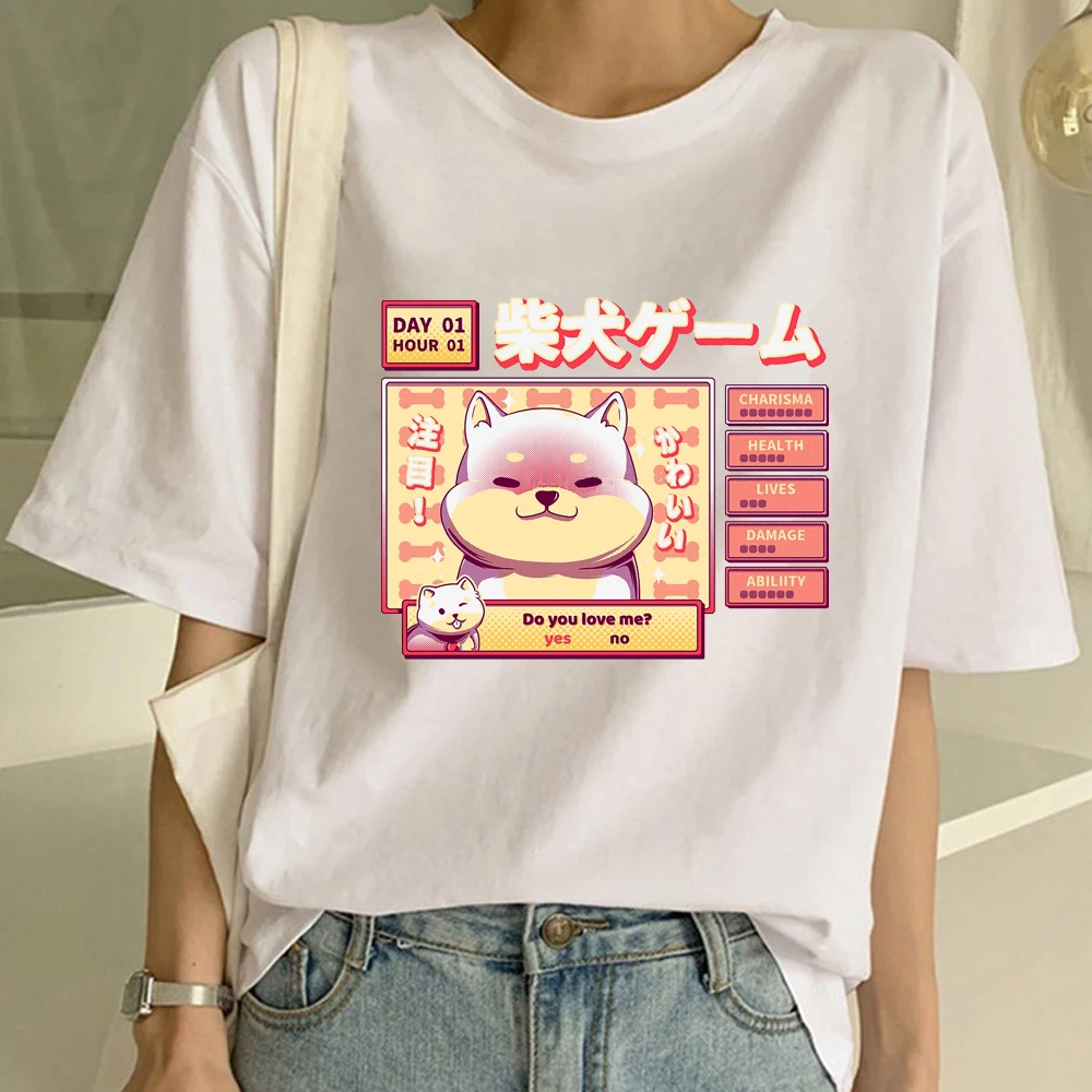 Забавная женская футболка Повседневная с круглым вырезом летняя одежда Harajuku Kawaii