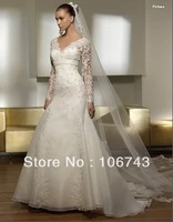 dresses free shipping 2020 new glamorous white v neck lace satin wedding dress bridal gown custom size