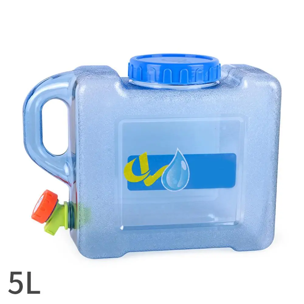 5L 12л ведро для воды для вождения автомобиля, поликарбонат, утолщенный резервуар для воды для кемпинга, портативный контейнер для воды с краном для кемпинга, пешего туризма, пикника - Цвет: 5L