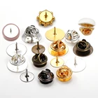 Медная застежка-бабочка для украшений сделай сам, основа для значков 50 компл.Лот, зажим для булавок, 1015 мм, в виде лотка, для изготовления ювелирных изделий, аксессуаров для одежды