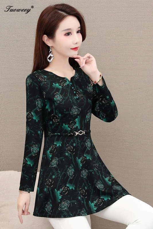

New Arrival Fashion Autumn Long Sleeve Floral Casual Shirt Female Casual See Through Plus Size Elegant Printed Lace Blouse