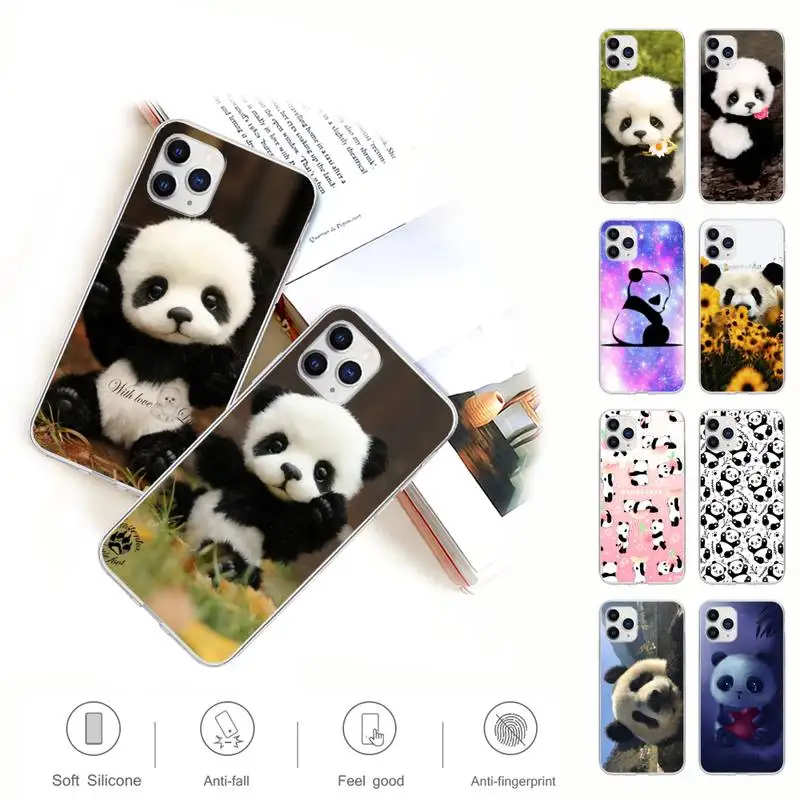 

Super Cute Panda Transparent Mobile Phone Case For IPhone 12 11 Pro Max Xs X Xr 7 8 6 6s Plus 5 5s Se 2020 Clear Cover
