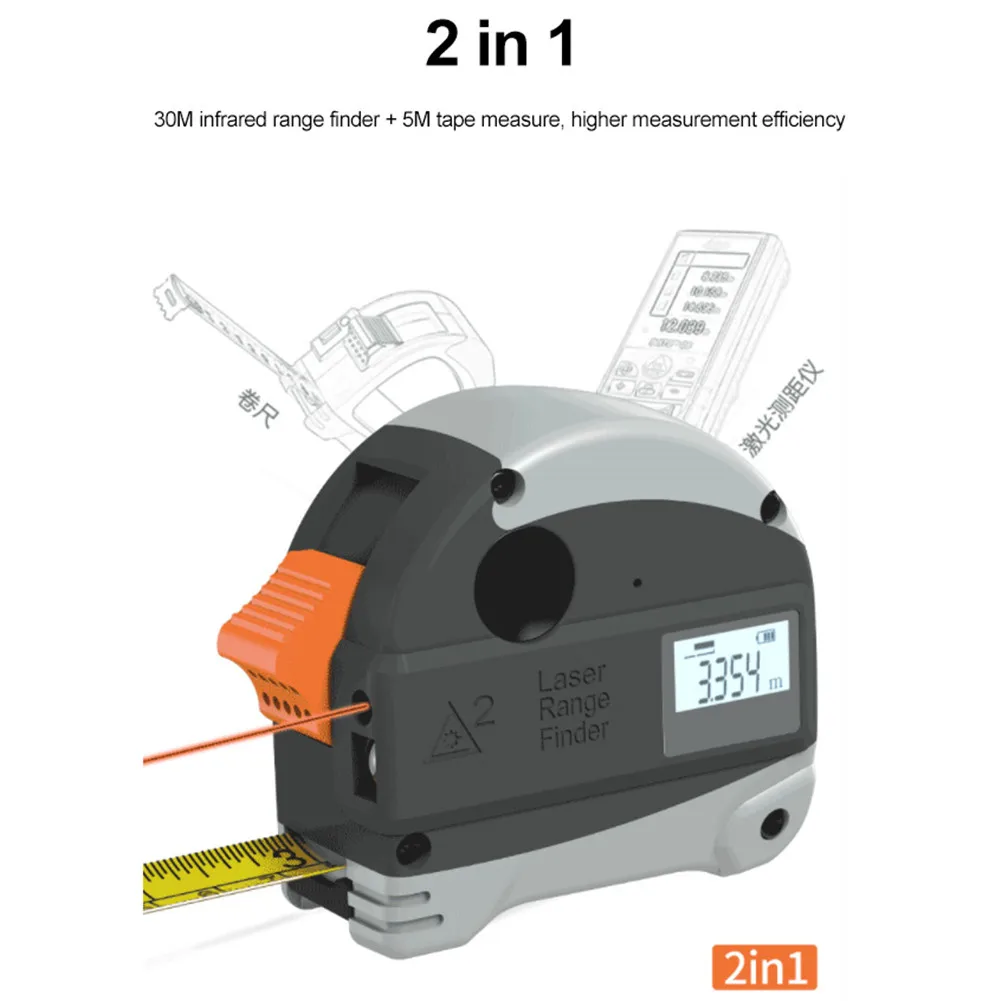 40 М Инфракрасная стальная рулетка интеллектуальный лазерный дальномер Tapeline