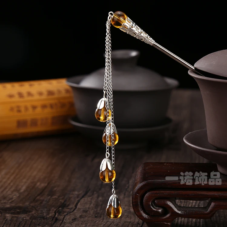 Заколка для волос в стиле ретро с длинными кисточками Классическая