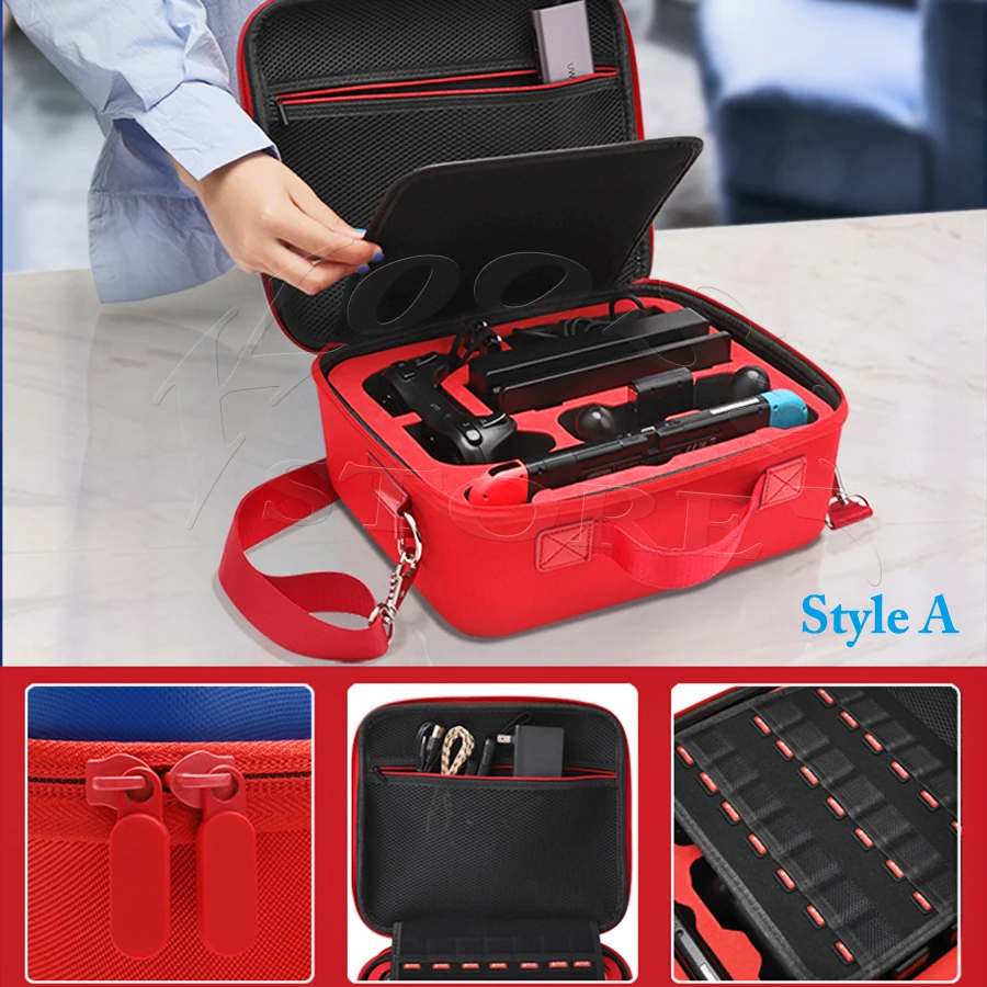 Новейший роскошный большой чехол Nintendo Switch сумка для консоли switch красная из ЭВА