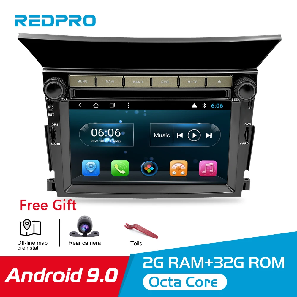 8-Core Android 9,0 Автомобильный DVD плеер для Honda Pilot 2009 2010 2011 2012 Авто Радио 2 Din FM gps навигация Видео Стерео