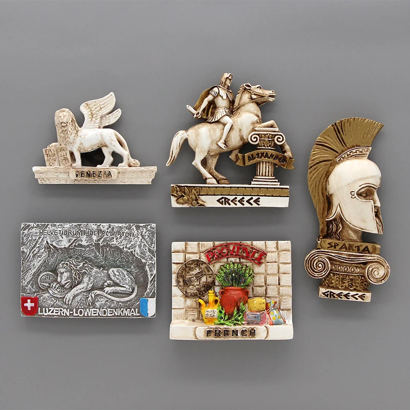 

3d fridge magnets French Provence lucerne lion Spartan Alexander Knight Italy Venice lion world tourism souvenir home decoration