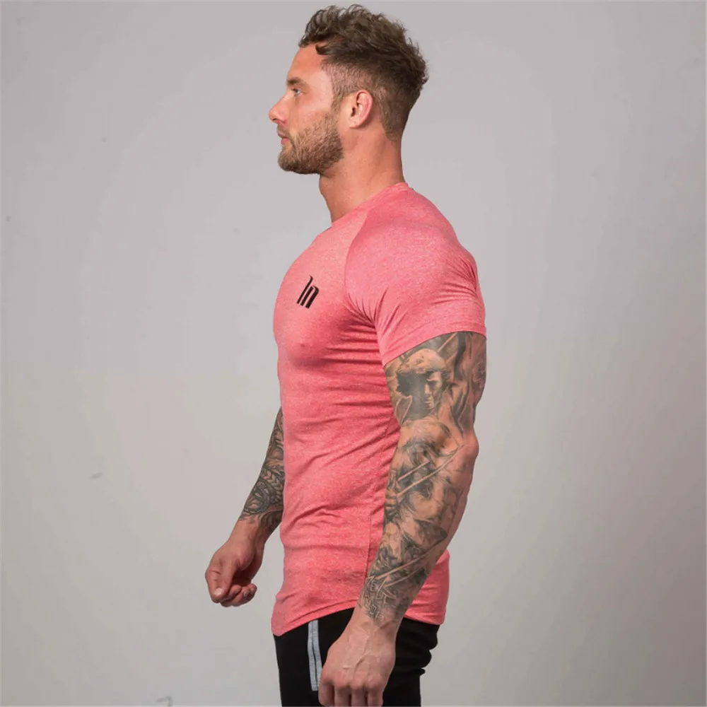 Компрессионная футболка для бега спорта Мужская суперэластичная быстросохнущая