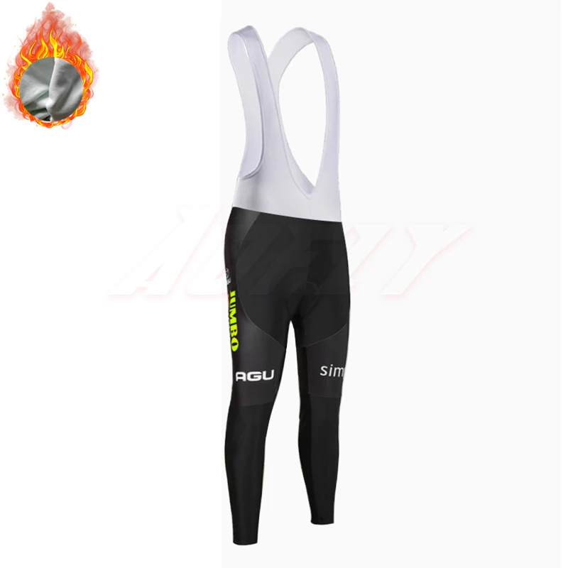 White strap Зима, куртки для велоспорта JUMBO TEAM 9D, велосипедные штаны, Ropa Ciclismo, Мужские Термо флисовые, pro трикотаж для велосипедистов, одежда для велоспорта - Цвет: White strap