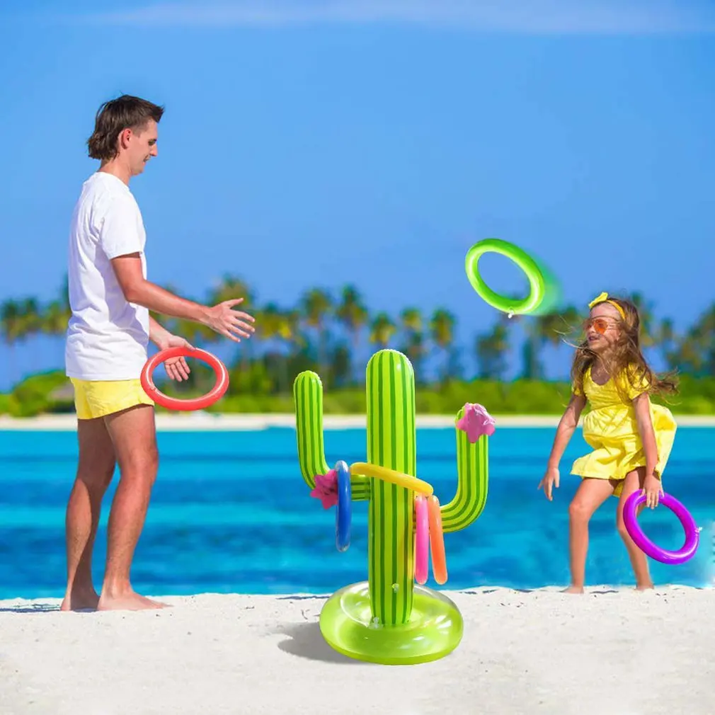 Надувные кактус кольцо бросок игры для бассейна вечерние поплавок Забавные