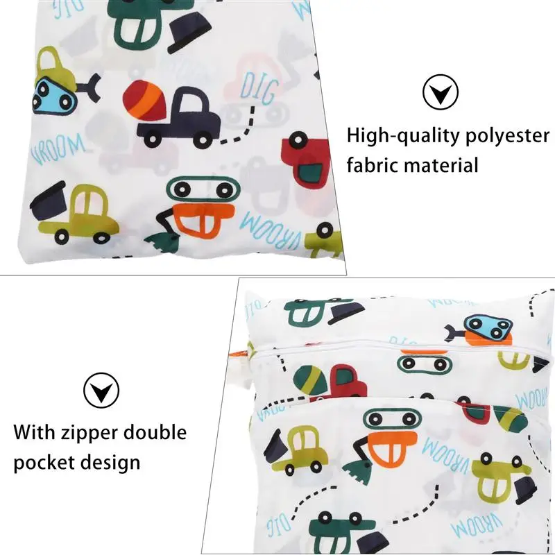 

4pcs Double Layer Zipper Storage Bags Stroller Hangings Bags Storage Pouches