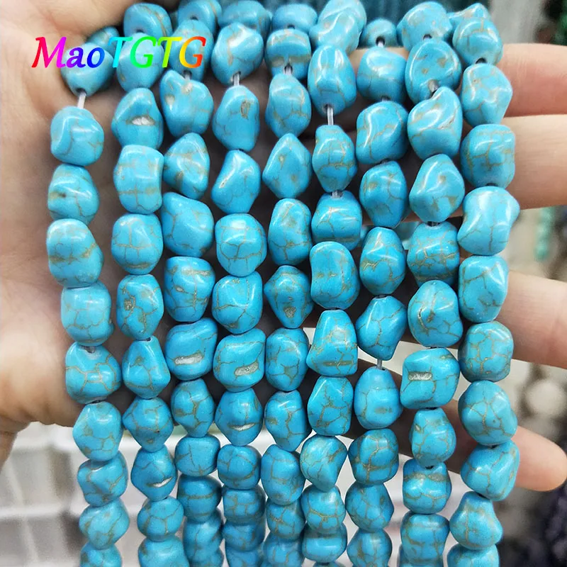 

Irregular Blue Turquoises Loose Beads For Jewelry Making Necklace Bracelet 9-11mm Irregular DIY Beads Accessories Wholesale