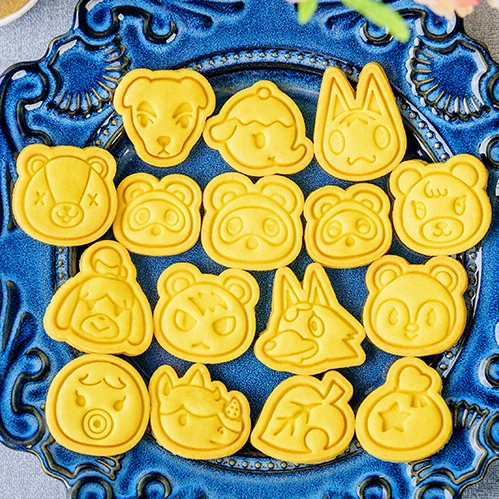 

2/3Pcs Japeness Game Animal Crossing Biscuit Cookie Cutters Cookie Stamp Mold Sugarcraft Cookie Decorating Tools Fondant Mold