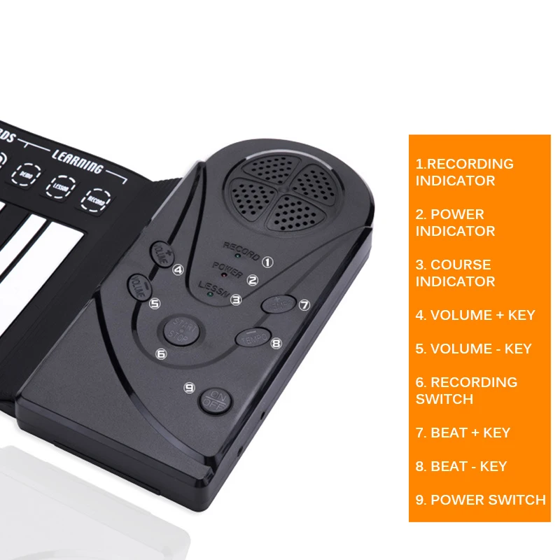 

Portable Flexible Digital Keyboard Piano 49 Keys Flexible Silicone Electronic Roll Up Piano Children Toys Built-In Speaker Gift