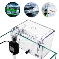wall mount external aquarium breeding box transparent fish tank isolation box with water pump fish bowl incubator