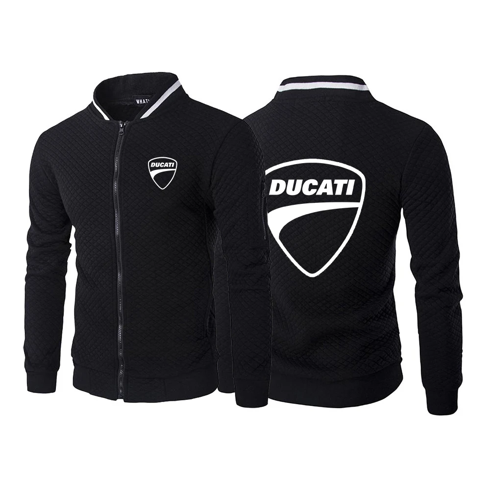 

2021 Men's Ducati Logo Hoodies Sweatshirts Autumn Winter Patchwork Hoody Popular Fleece Tracksuit Male Warm Hooded Zipper