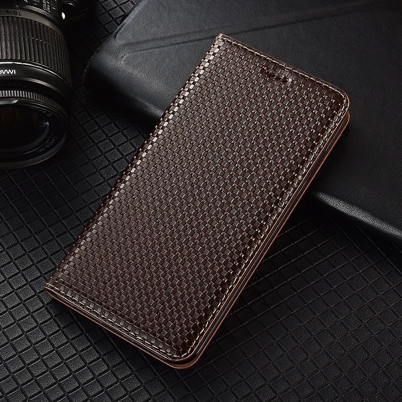 

Woven grain genuine leather Case For Xiaomi Redmi Note 2 3 4 4X 5 5A 6 7 Pro Go S2 wallet Flip magnetic cover shells capa