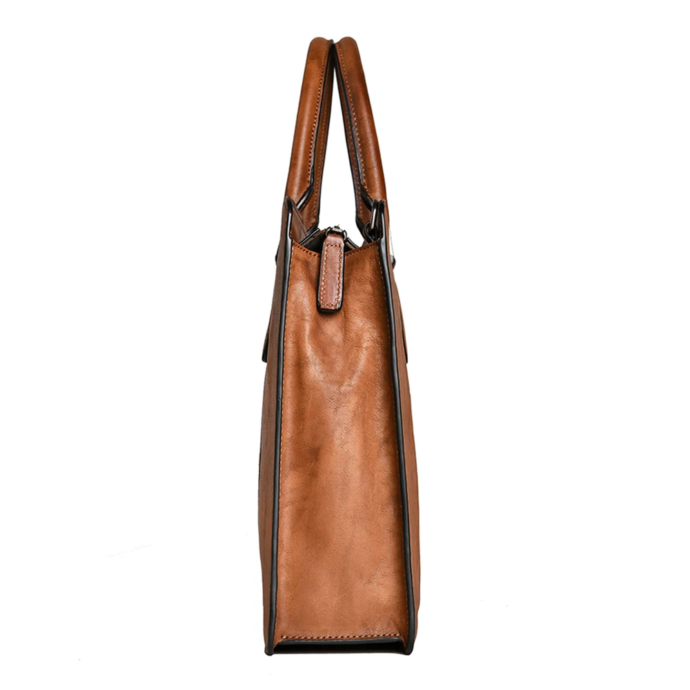 Мужская сумка мессенджер из натуральной кожи коричневого цвета через плечо 15