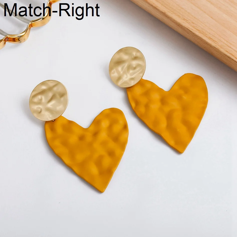 

Match-Right Women Statement Long Big Heart Earrings Vintage Korean Large Drop Earrings Pendant Female Jewelry amazing price