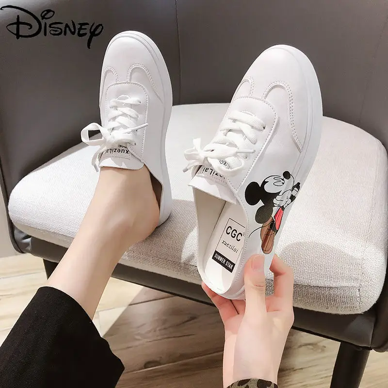 

Disney Fashion Ladies Summer New Trend 2021 Cute Cartoon Flat-bottomed Simple and Versatile Baotou Sandals Lazy Shoes