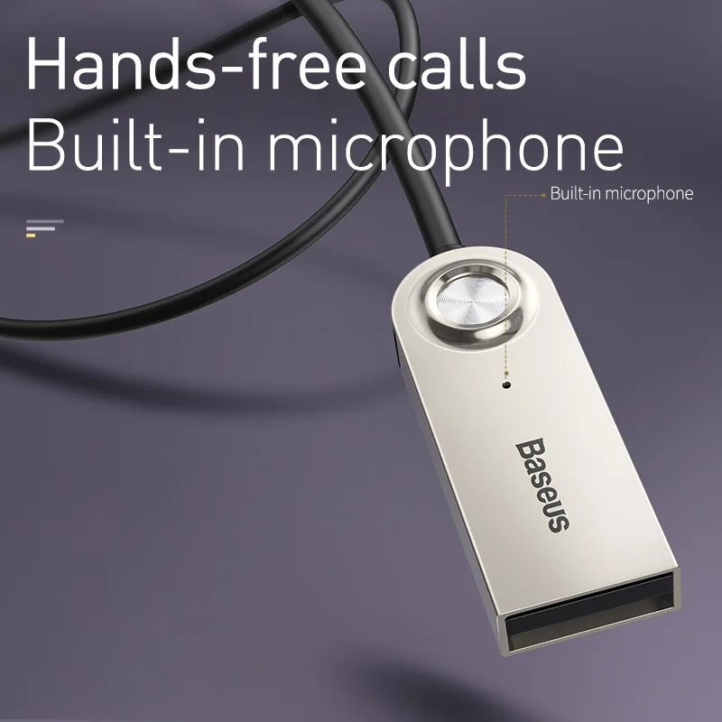 Aux Bluetooth адаптер Baseus для автомобиля разъем 3 5 мм USB 0 приемник динамик