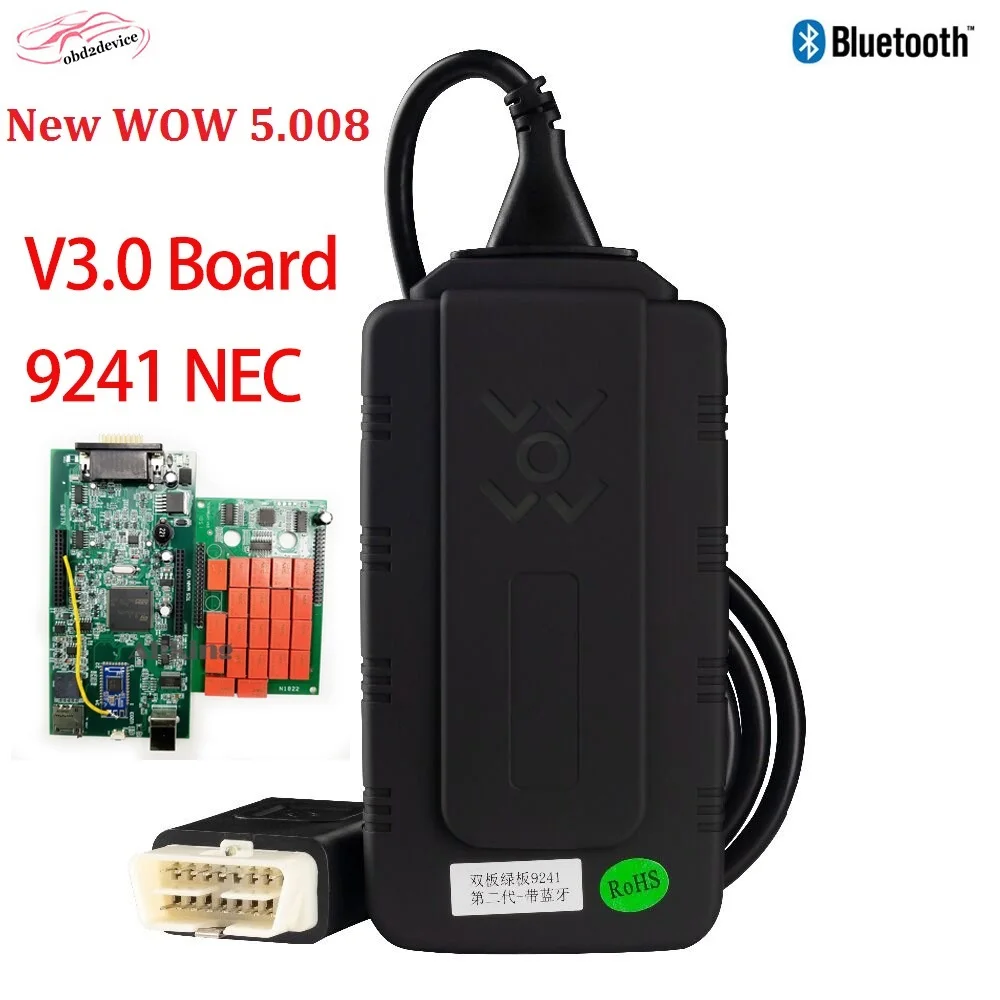 Новый V3.0 W0W 5 008 R2 9241NEC диагностики wow с Bluetooth (голубой зуб) Бесплатная keygen для мульти