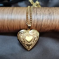 photo frame locket pendant necklace gold color heart allah cross shape choker collar necklace for women men jewelry dropshipping